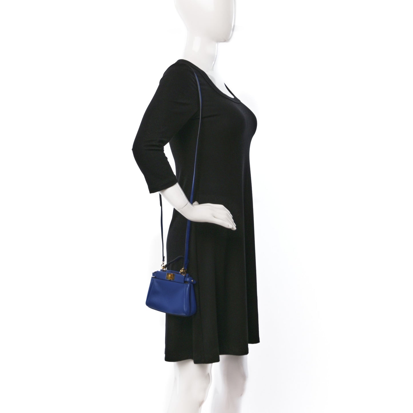 Shiny Nappa Micro Peekaboo Iconic Satchel Bluette