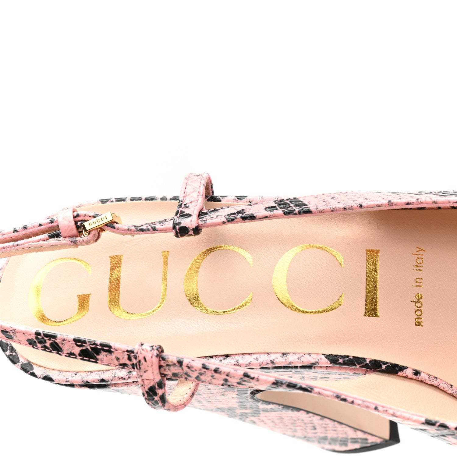 Gucci Calfskin Python Print Horsebit Platform 35/120mm Slingback Pumps 39.5 Wild Rose 8 of 9
