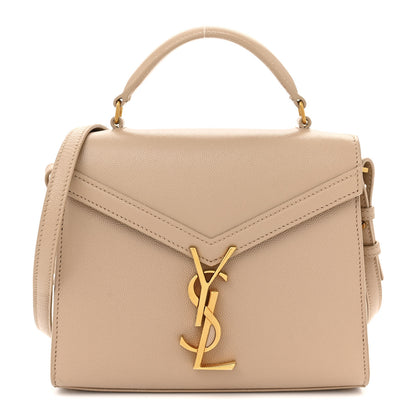 Saint Laurent Grain de Poudre Mini Classic Monogram Cassandra Top Handle Beige 1 of 14