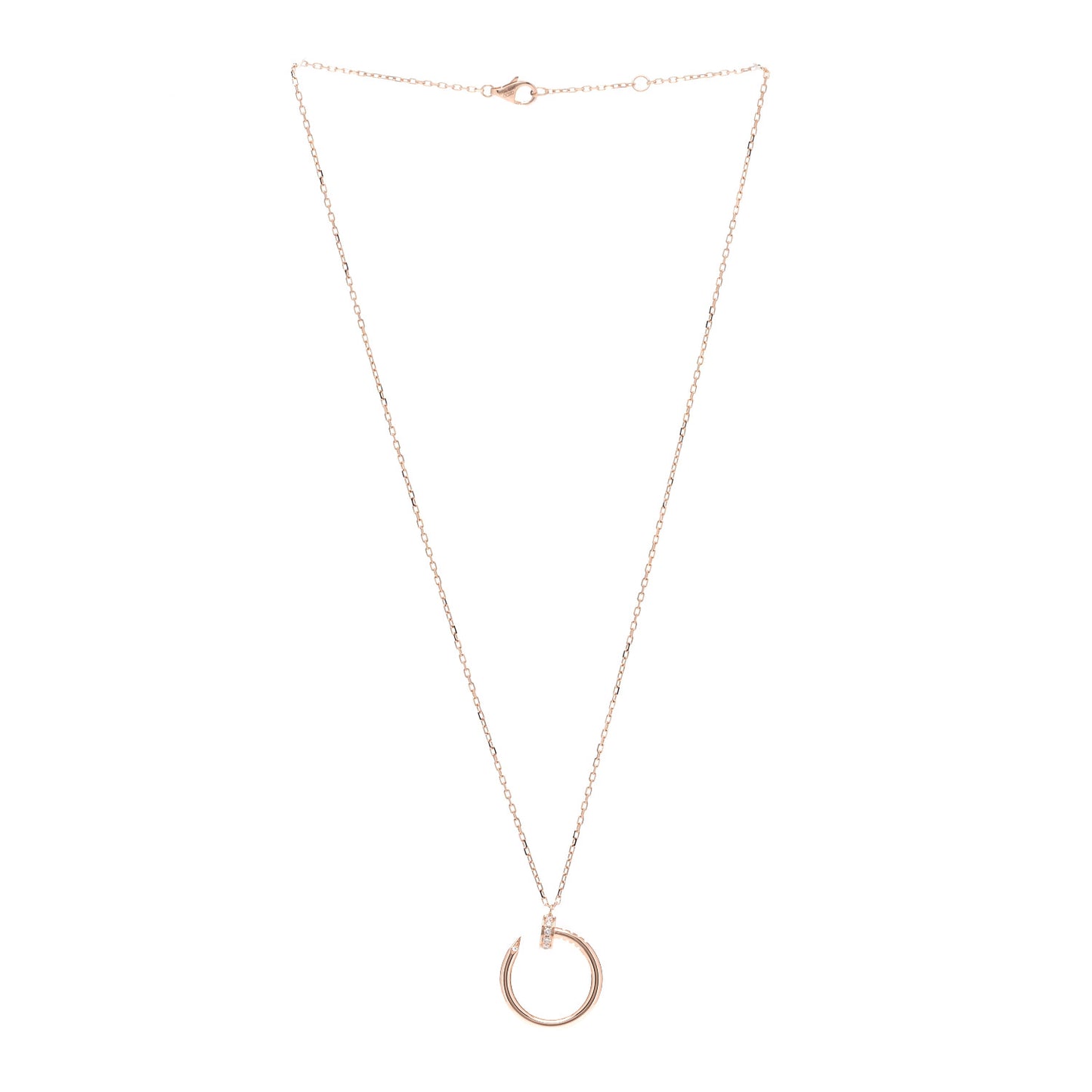 18K Pink Gold Diamond Juste Un Clou Pendant Necklace