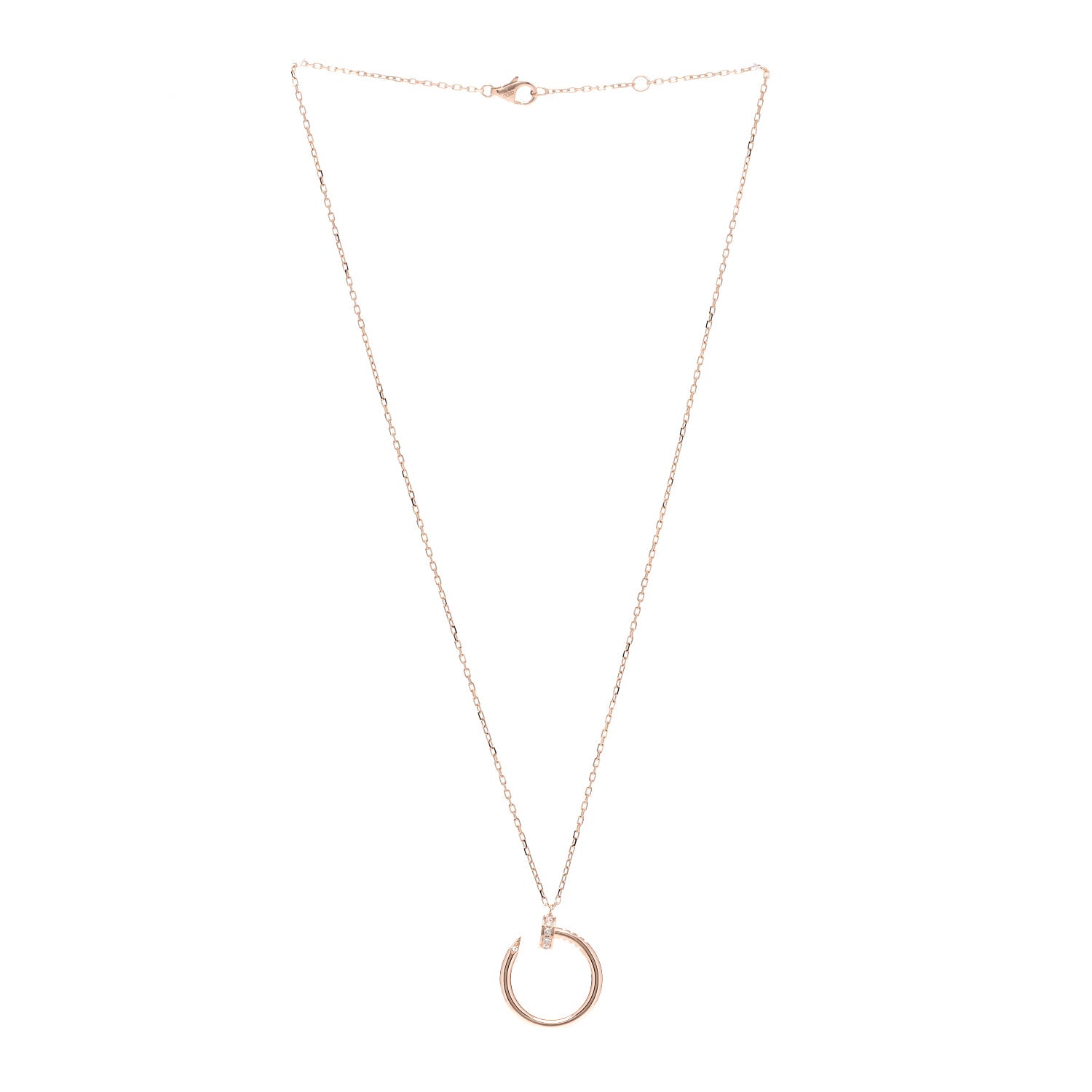 Cartier 18K Pink Gold Diamond Juste Un Clou Pendant Necklace 3 of 6