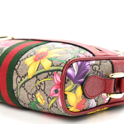 Gucci GG Supreme Monogram Flora Web Mini Ophidia Shoulder Bag Red 9 of 9