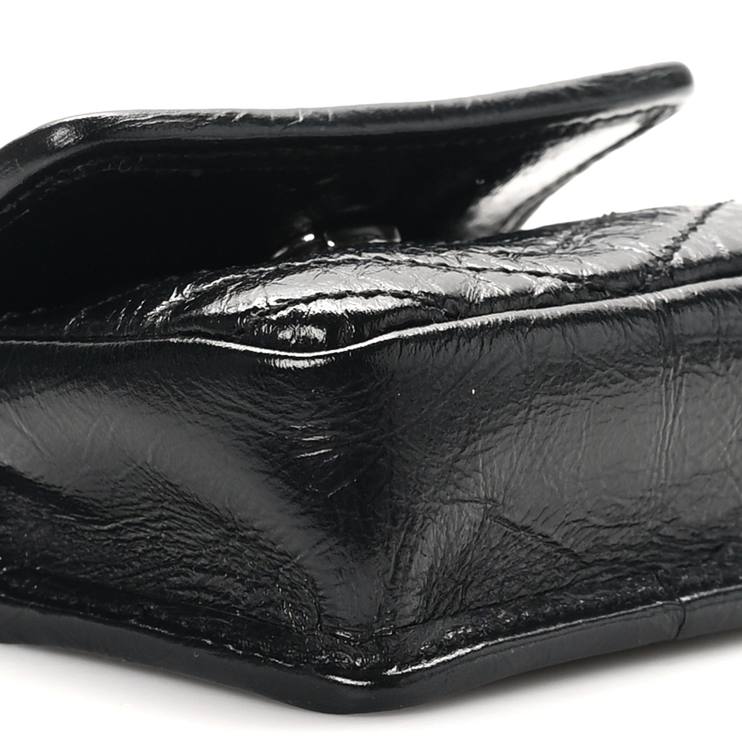 Saint Laurent Crinkled Calfskin Matelasse Monogram Niki Airpods Holder Micro Bag Black 9 of 10