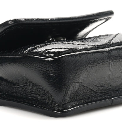 Saint Laurent Crinkled Calfskin Matelasse Monogram Niki Airpods Holder Micro Bag Black 9 of 10