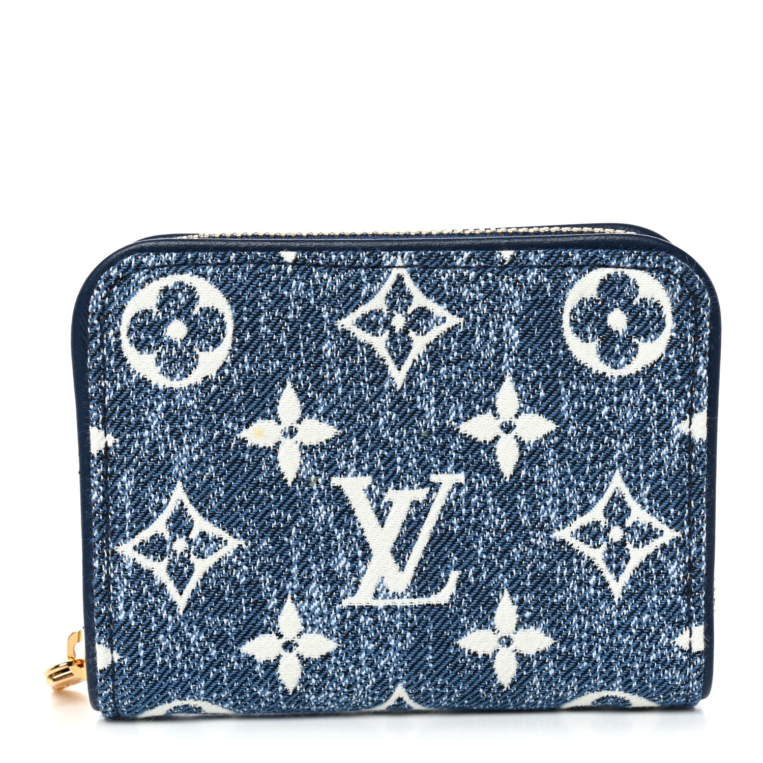 ルイ・ヴィトン Louis Vuitton Denim Monogram Jacquard Zippy Coin Purse Bleu