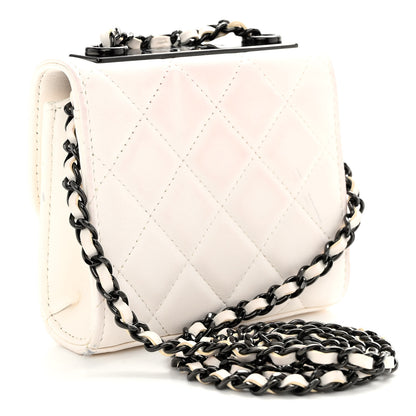 Chanel Lambskin Quilted Mini Trendy CC Clutch With Chain White 3 of 12