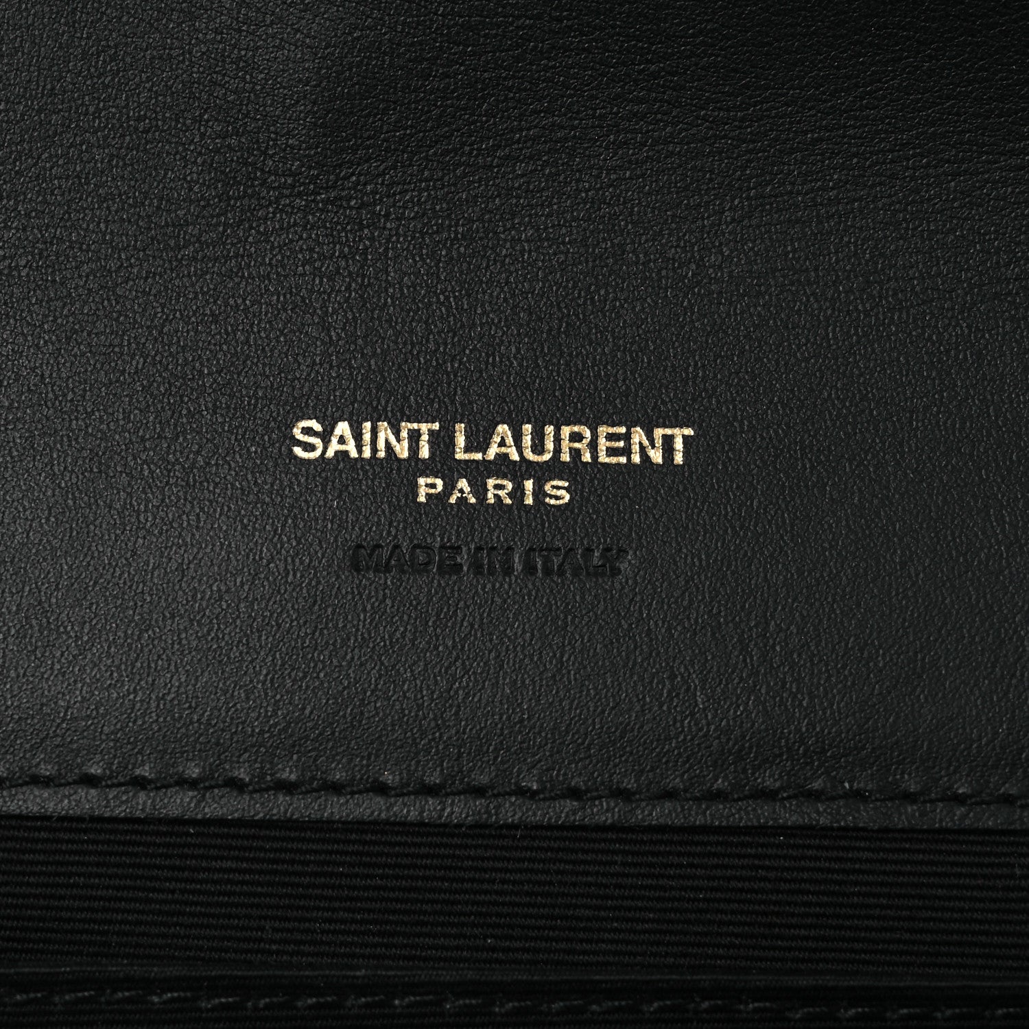 Saint Laurent Nappa Patent Calfskin Two-Toned Monogram Pouch Alabastro Black 6 of 8
