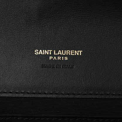 Saint Laurent Nappa Patent Calfskin Two-Toned Monogram Pouch Alabastro Black 6 of 8