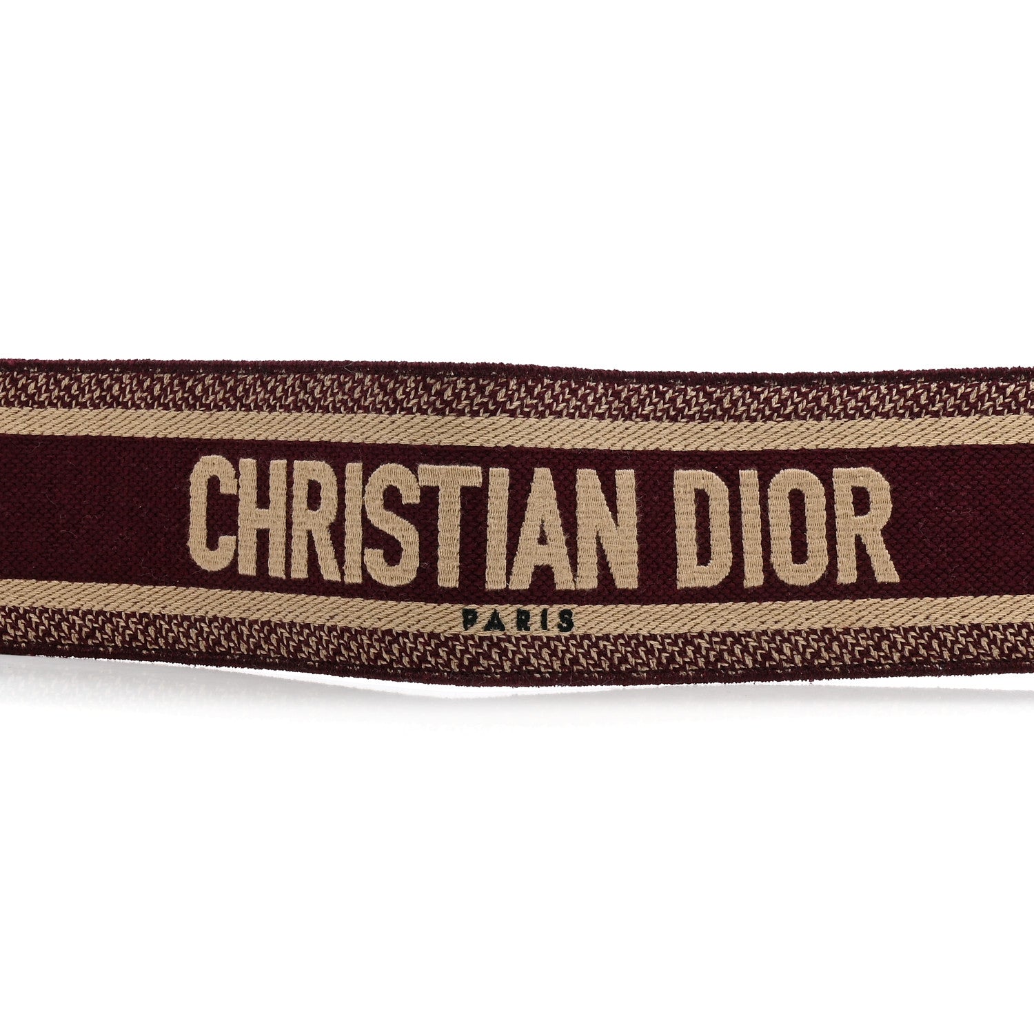 Christian Dior Canvas Embroidered Shoulder Strap Burgundy 4 of 7