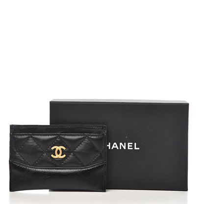 Chanel Aged Calfskin Quilted Gabrielle Card Holder Black 9 of 9