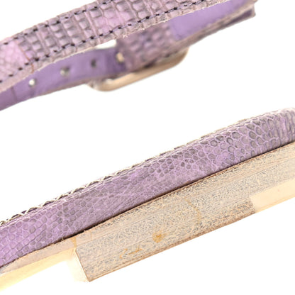 Chanel Lizard Pearl CC Thong Sandals 38 Light Purple 12 of 12