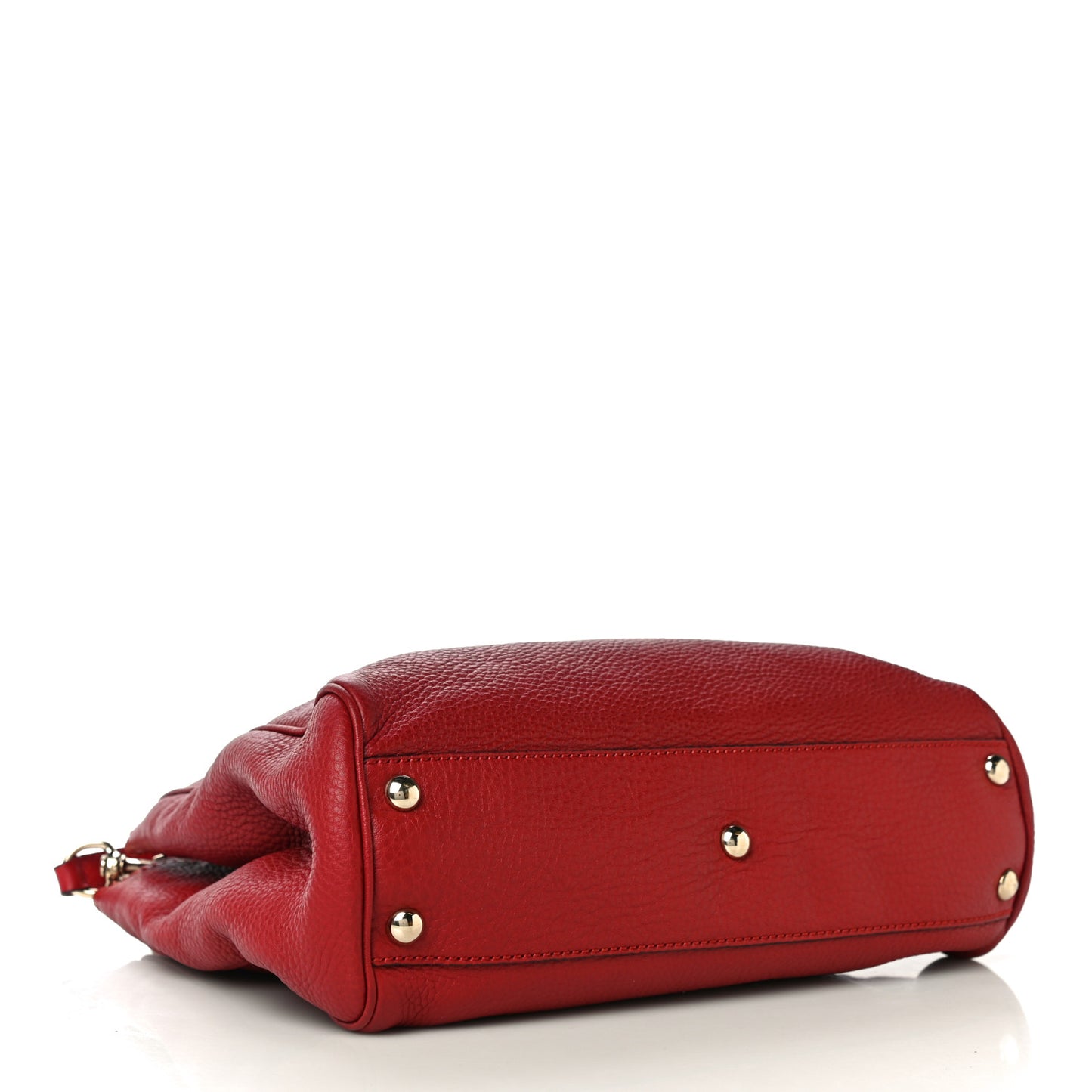 Calfskin Small Bamboo Shopper Tote Red