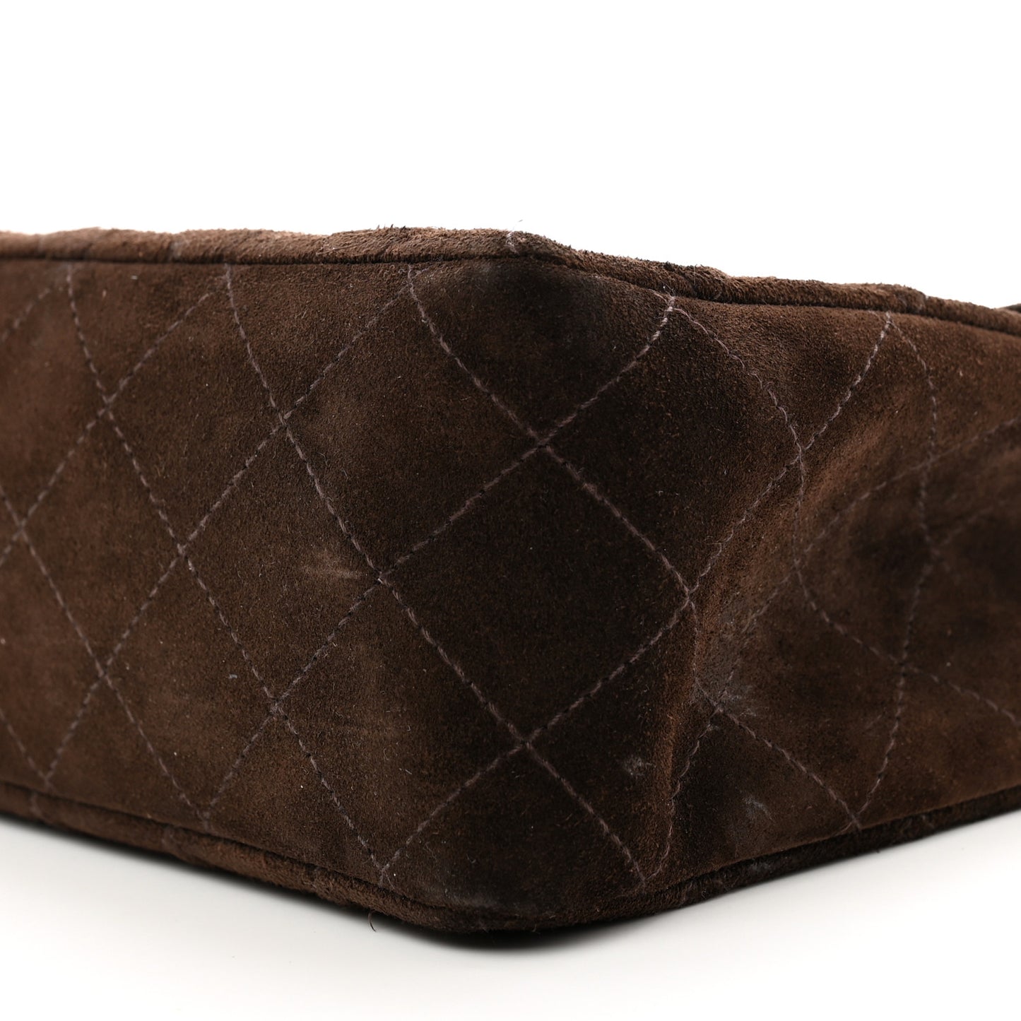 Suede Tortoise Quilted Jumbo Single Flap Brown