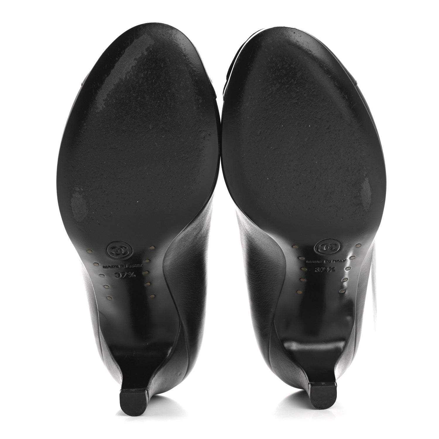 Chanel Lambskin Camellia Pumps 37.5 Black 6 of 13