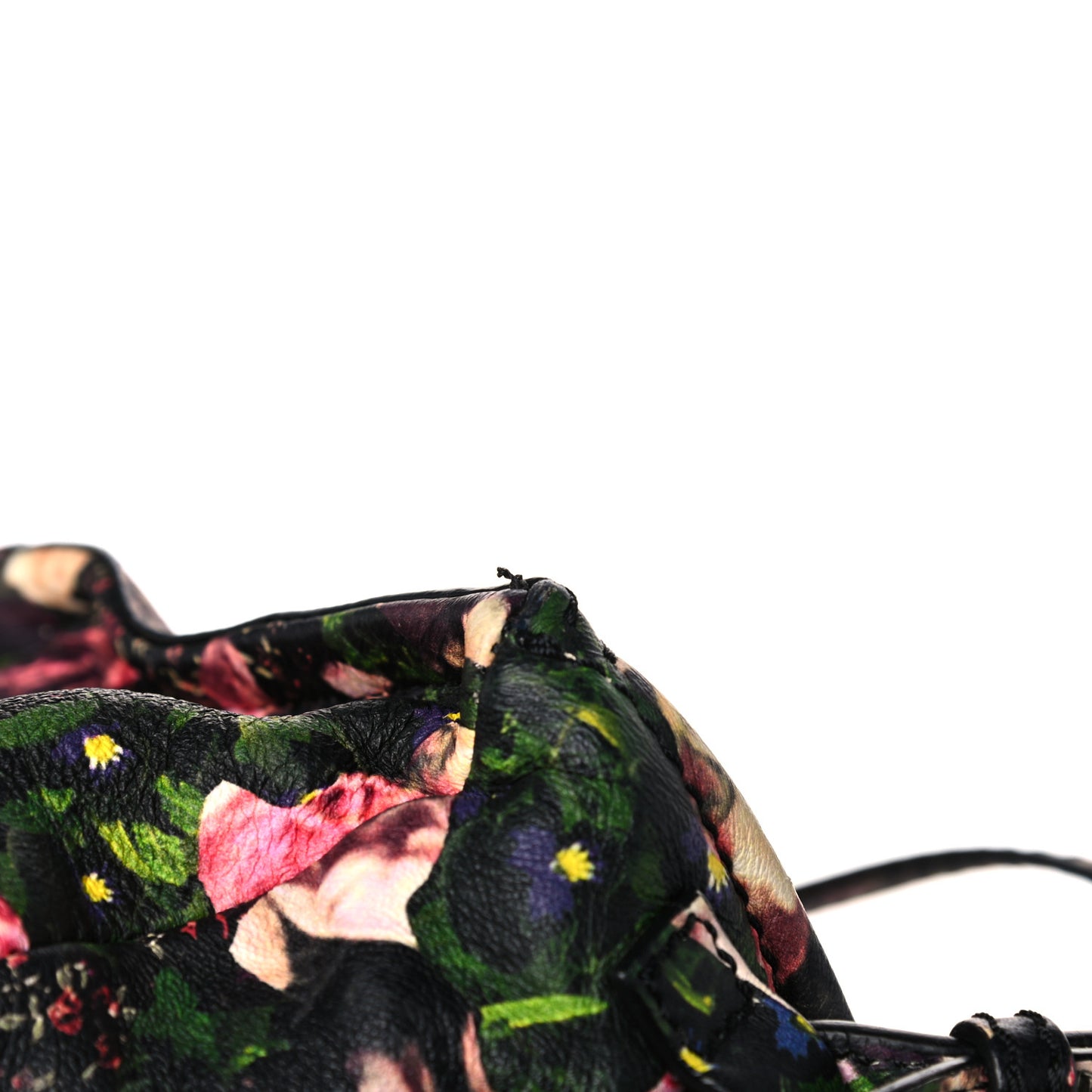 Lambskin Roses Camouflage Print Mini Pandora Black