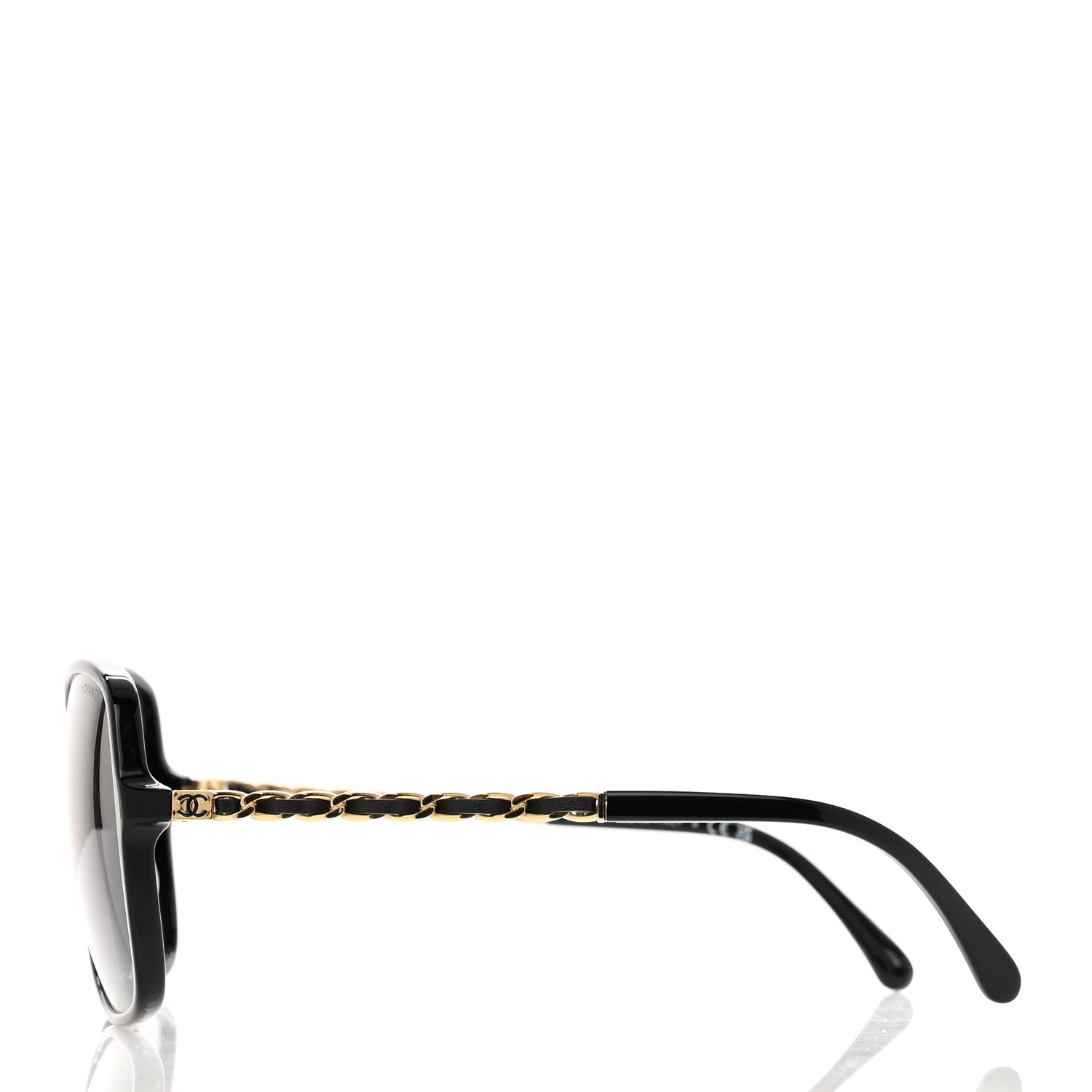Chanel Lambskin Square Chain Sunglasses 5210-Q-A Black 3 of 7