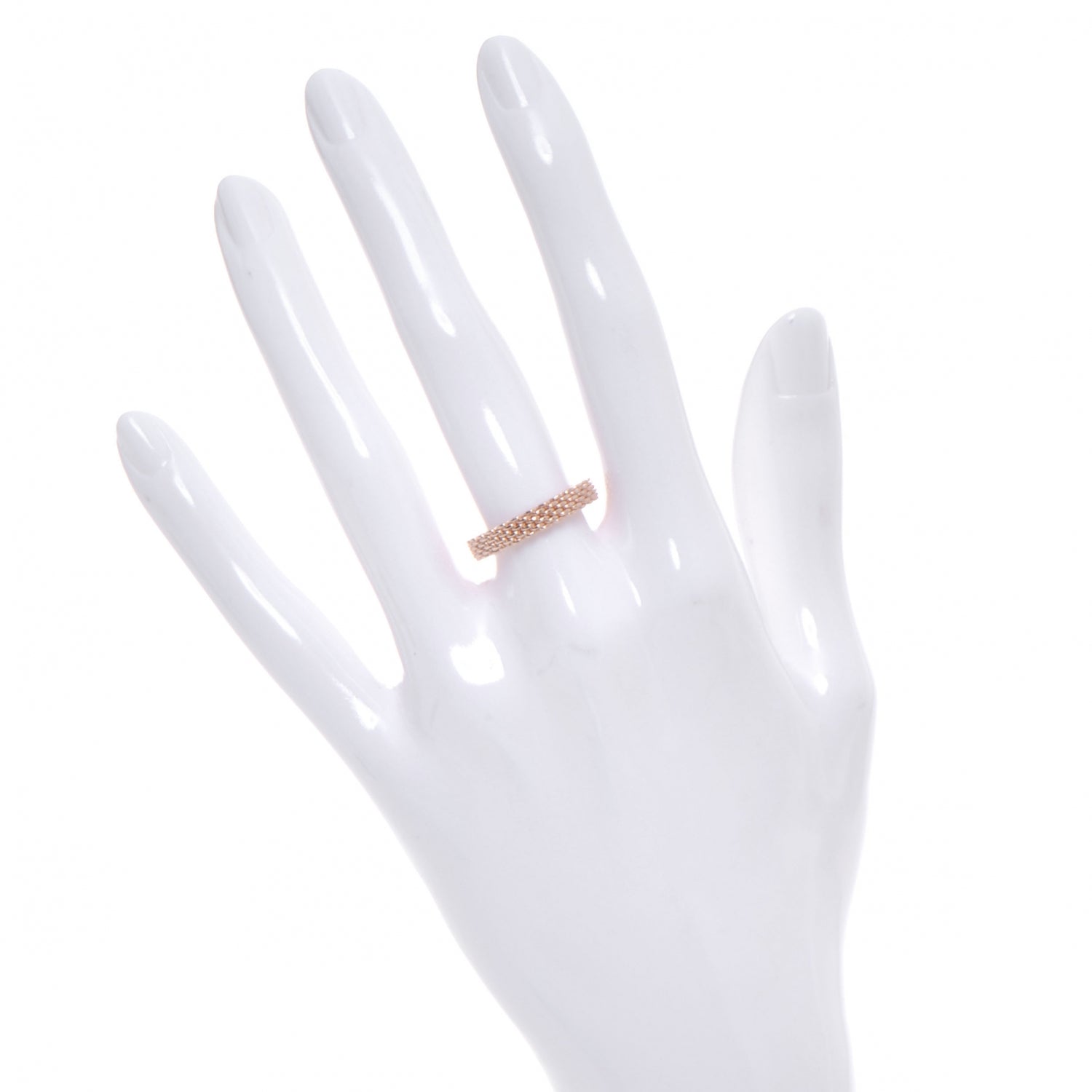 Tiffany 18k Rose Gold Narrow Mesh Somerset Ring 6 2 of 5