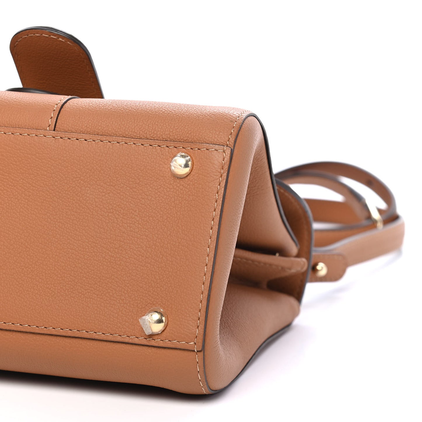 Grained Calfskin Mini Brillant Satchel Natural