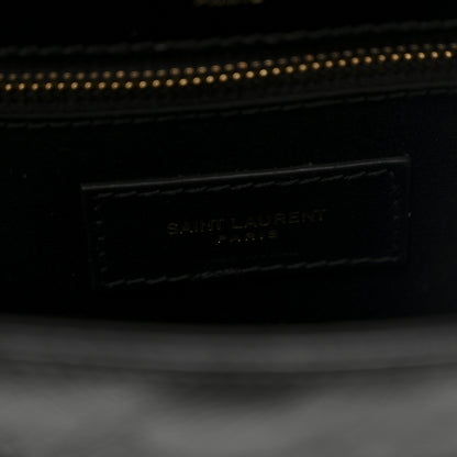 Saint Laurent Crinkled Calfskin Matelasse Monogram Medium Niki Chain Satchel Black 6 of 10