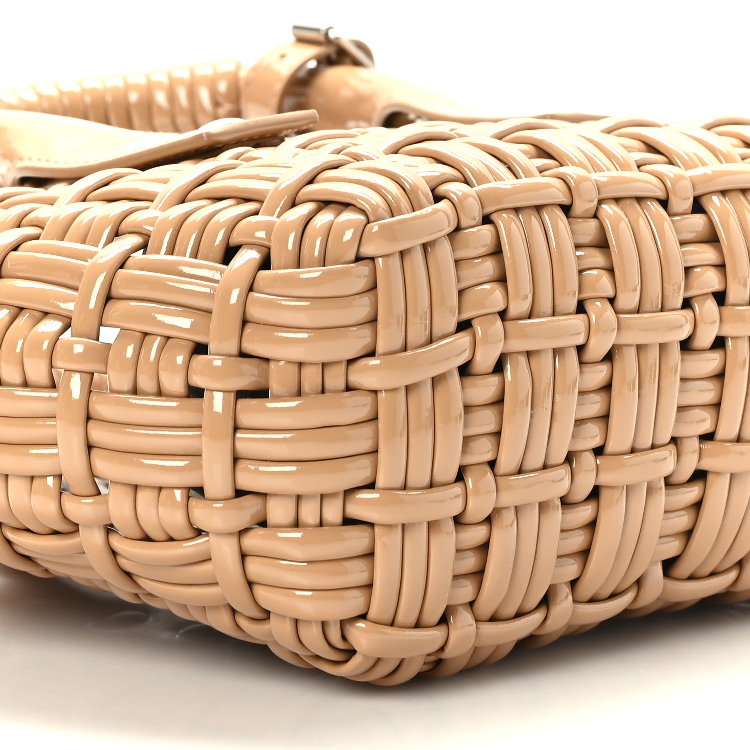 Balenciaga Faux Calfskin Braided Varnished XXS Bistro Basket Beige 7 of 8