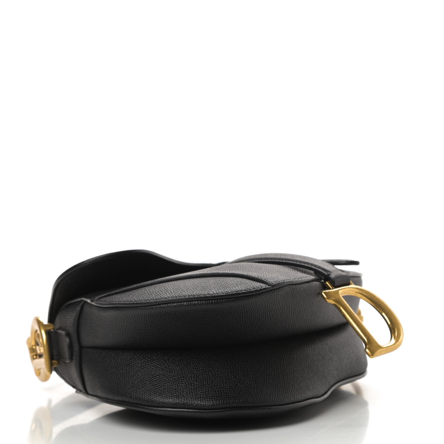 Christian Dior Grained Calfskin Saddle Bag Black 4 of 11