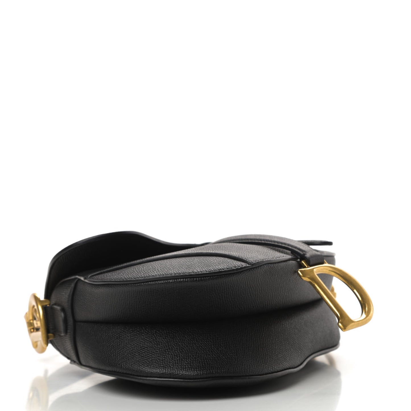 Grained Calfskin Saddle Bag Black