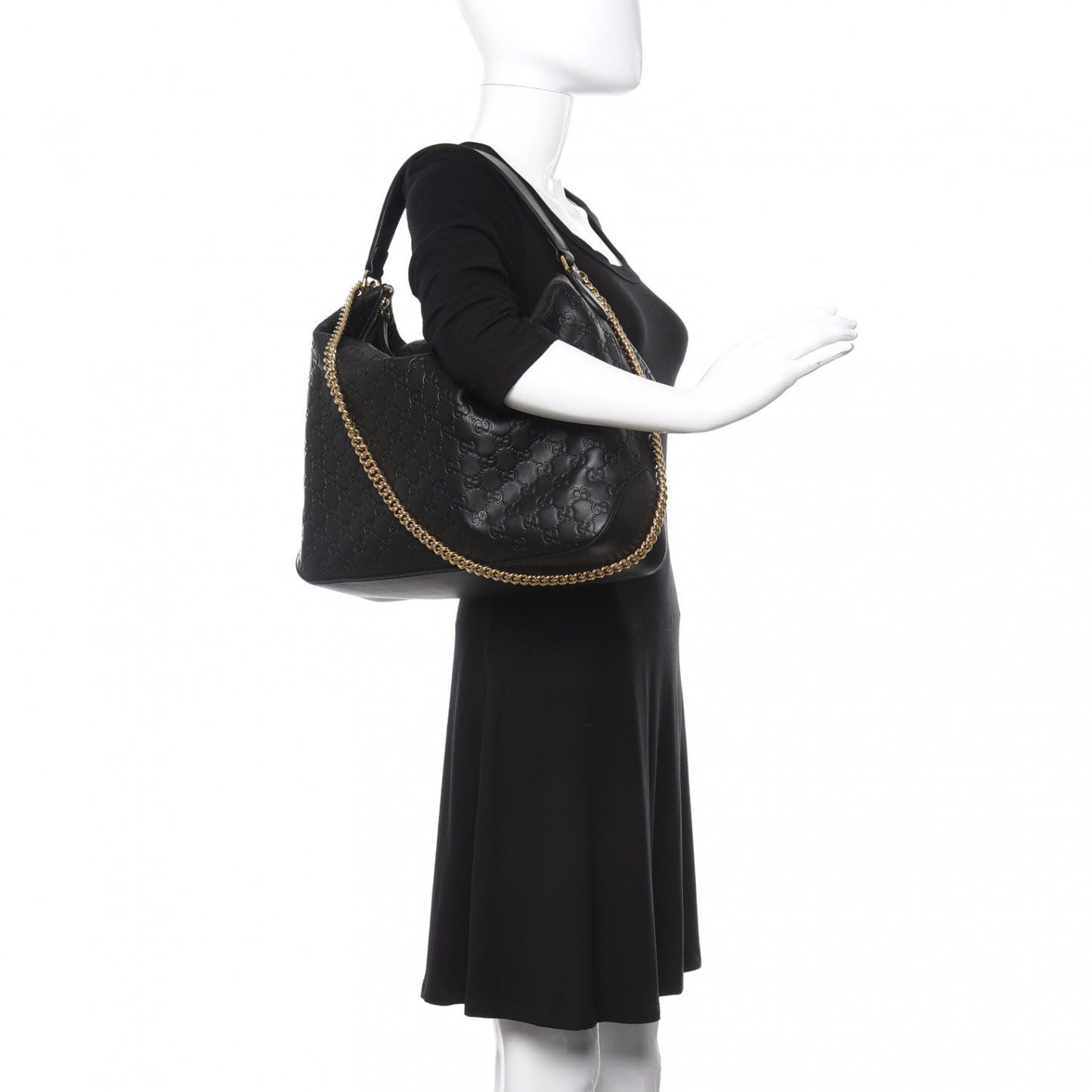 Guccissima Signature Large Linea A Hobo Black