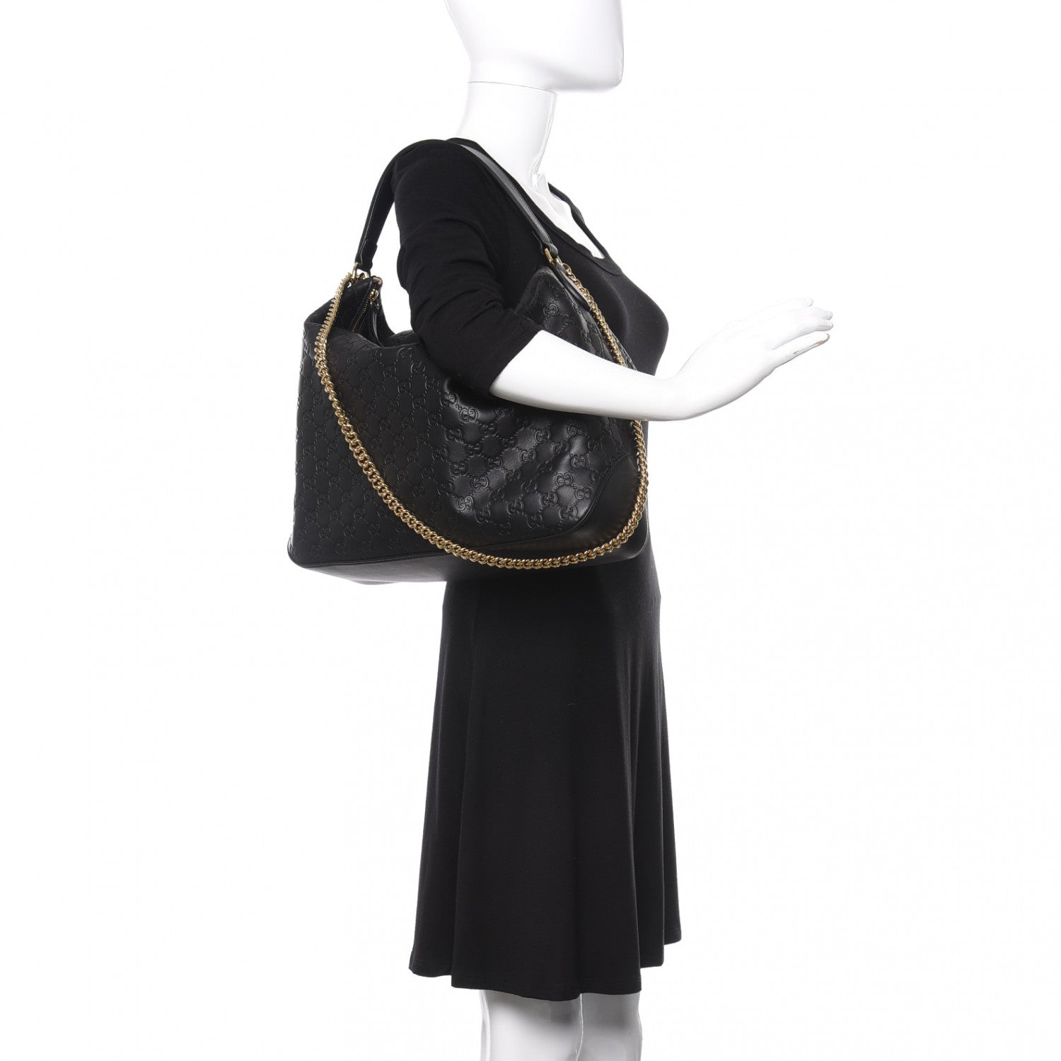 Gucci Guccissima Signature Large Linea A Hobo Black 2 of 10