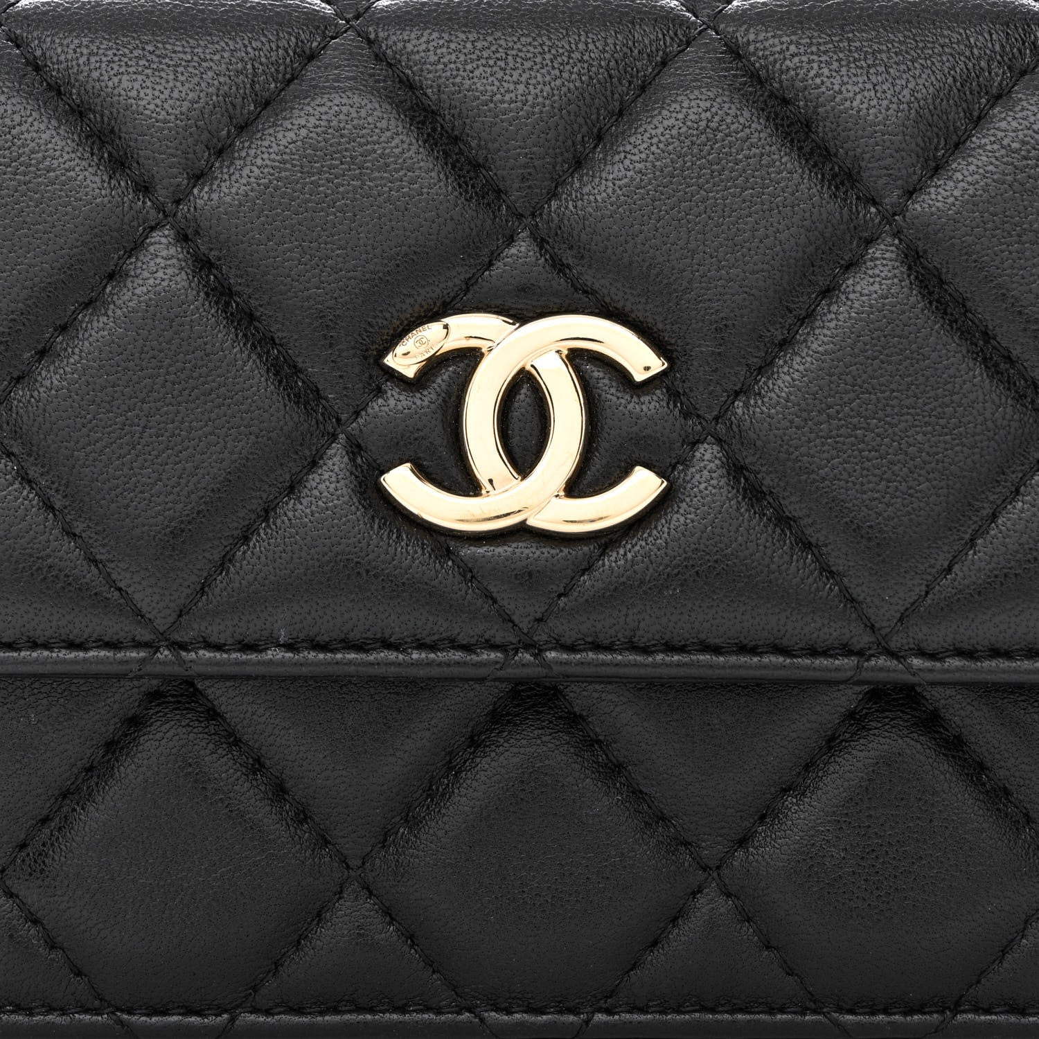 Chanel Shiny Lambskin Ribbon Quilted Flap Belt Bag Black 9 of 12