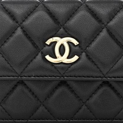 Chanel Shiny Lambskin Ribbon Quilted Flap Belt Bag Black 9 of 12
