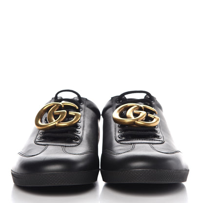 Gucci Calfskin Metallic Ayers Mens Bambi GG Sneakers 7.5 Black Red Flame Verde 2 of 9