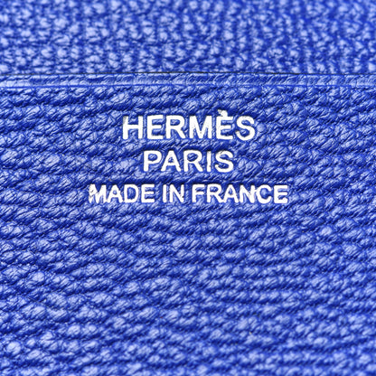 Hermes Chevre Mysore Guernesey Card Case Bleu Electrique 11 of 16