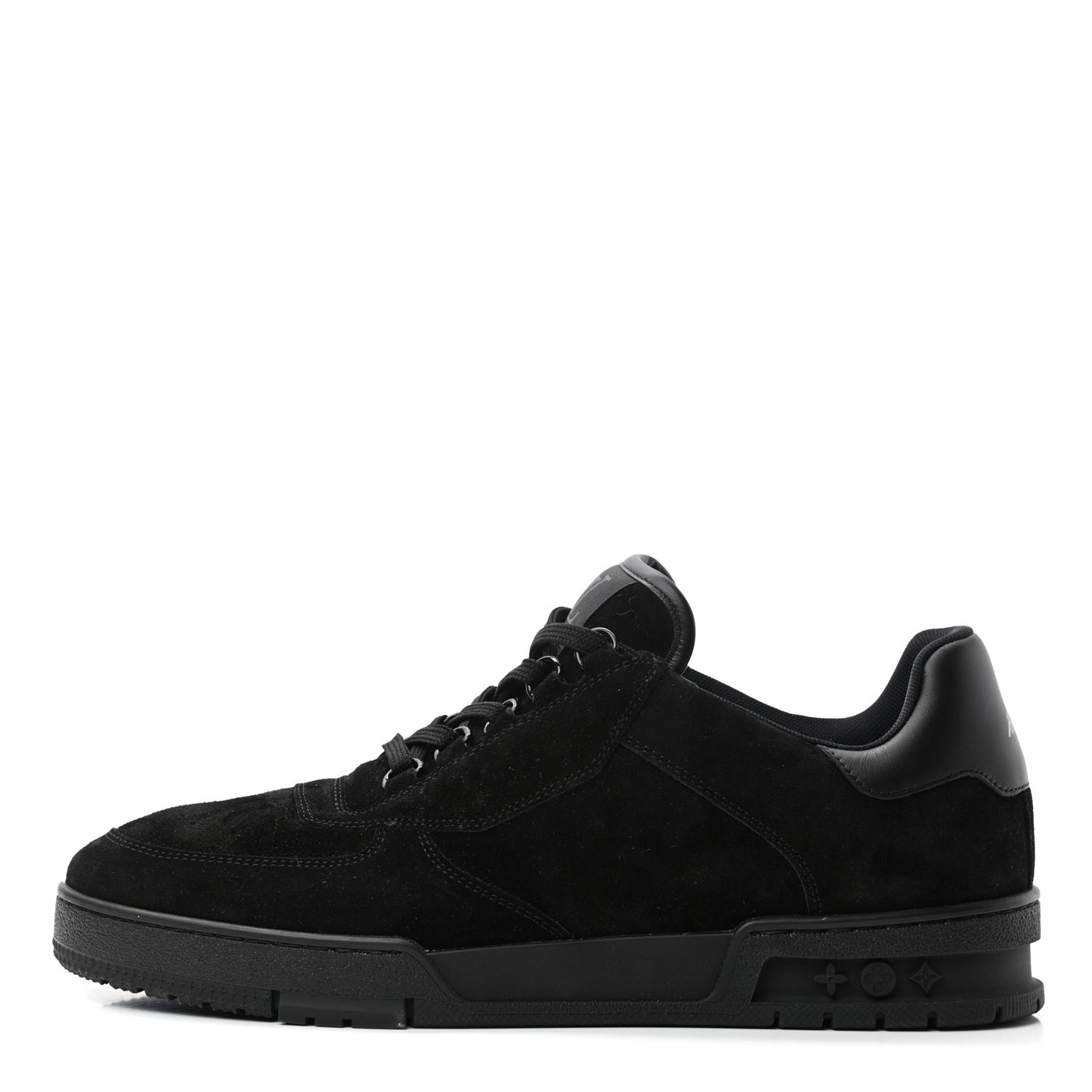 Suede Mens LV Trainer Sneakers 9 Black