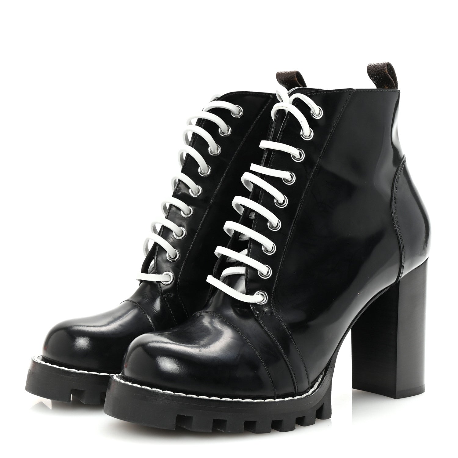 Louis Vuitton Glazed Calfskin Star Trail Ankle Boots 41 Black 4 of 8
