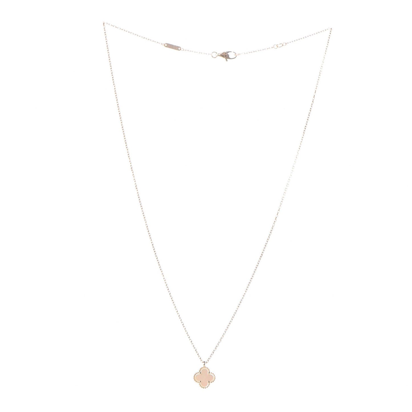 18K Yellow Gold Mother of Pearl Sweet Alhambra Pendant Necklace