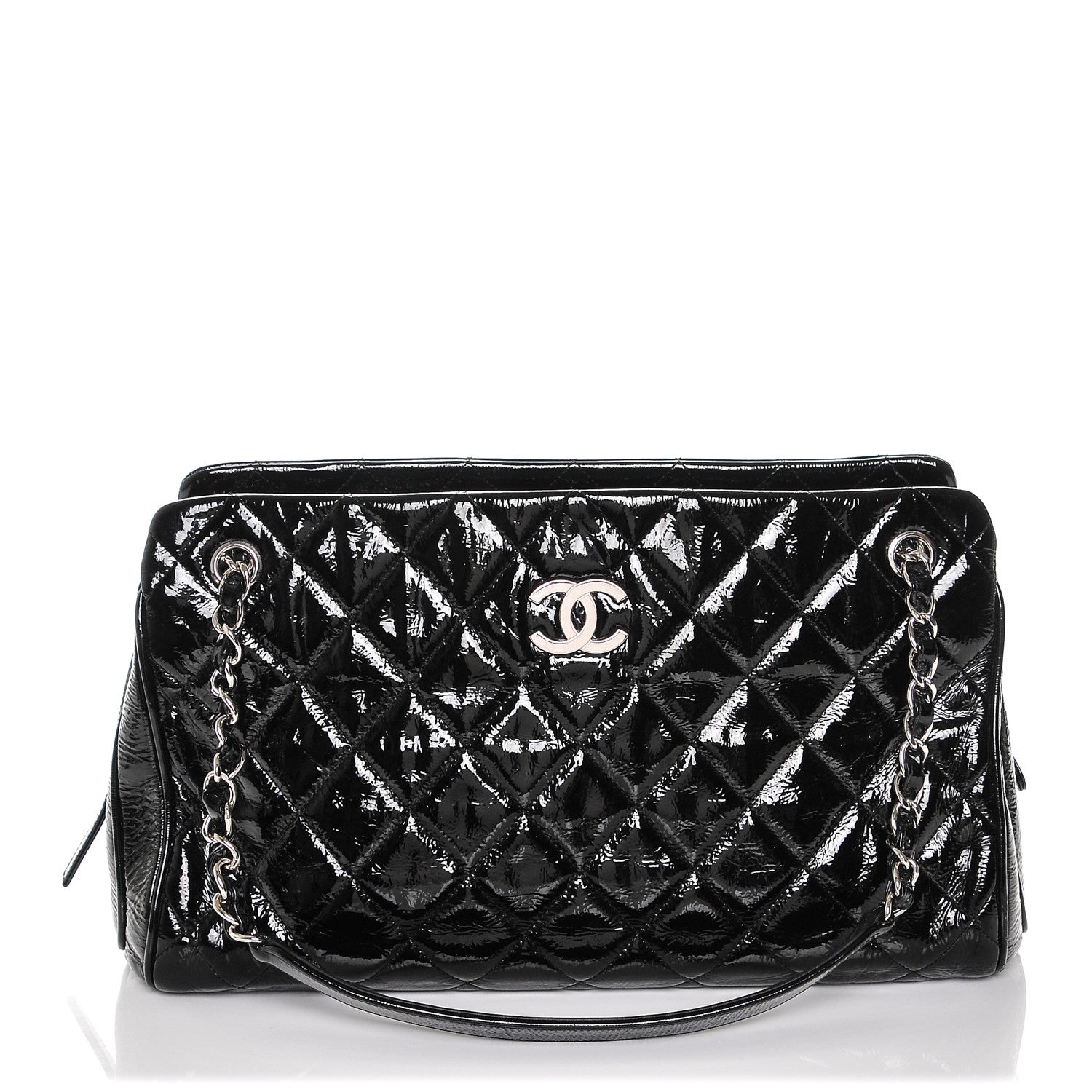 Chanel Patent Quilted Tote Black 1 of 7