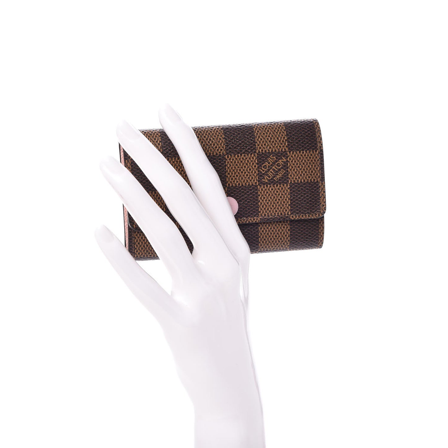 Damier Ebene Multicles 6 Key Holder Rose Ballerine