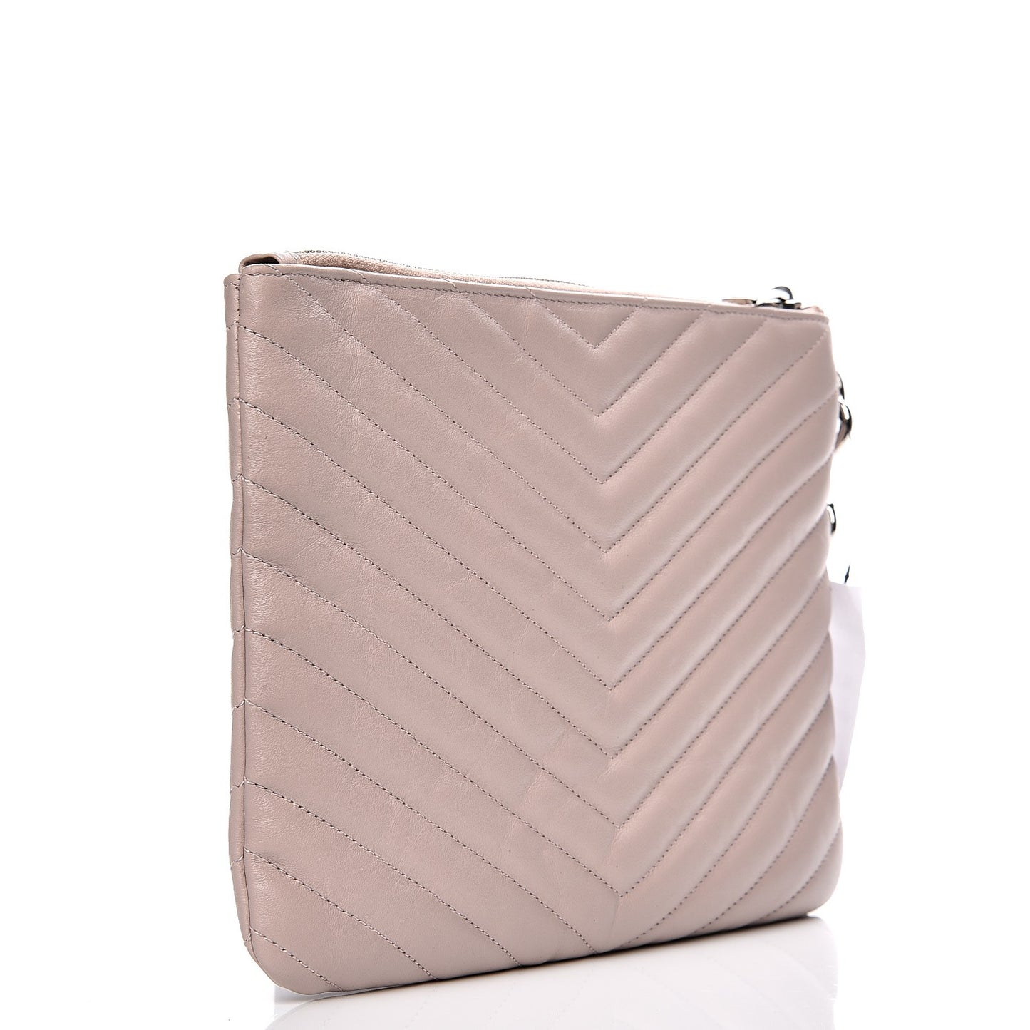 Calfskin Matelasse Chevron Monogram A5 Wristlet Rose Poudre