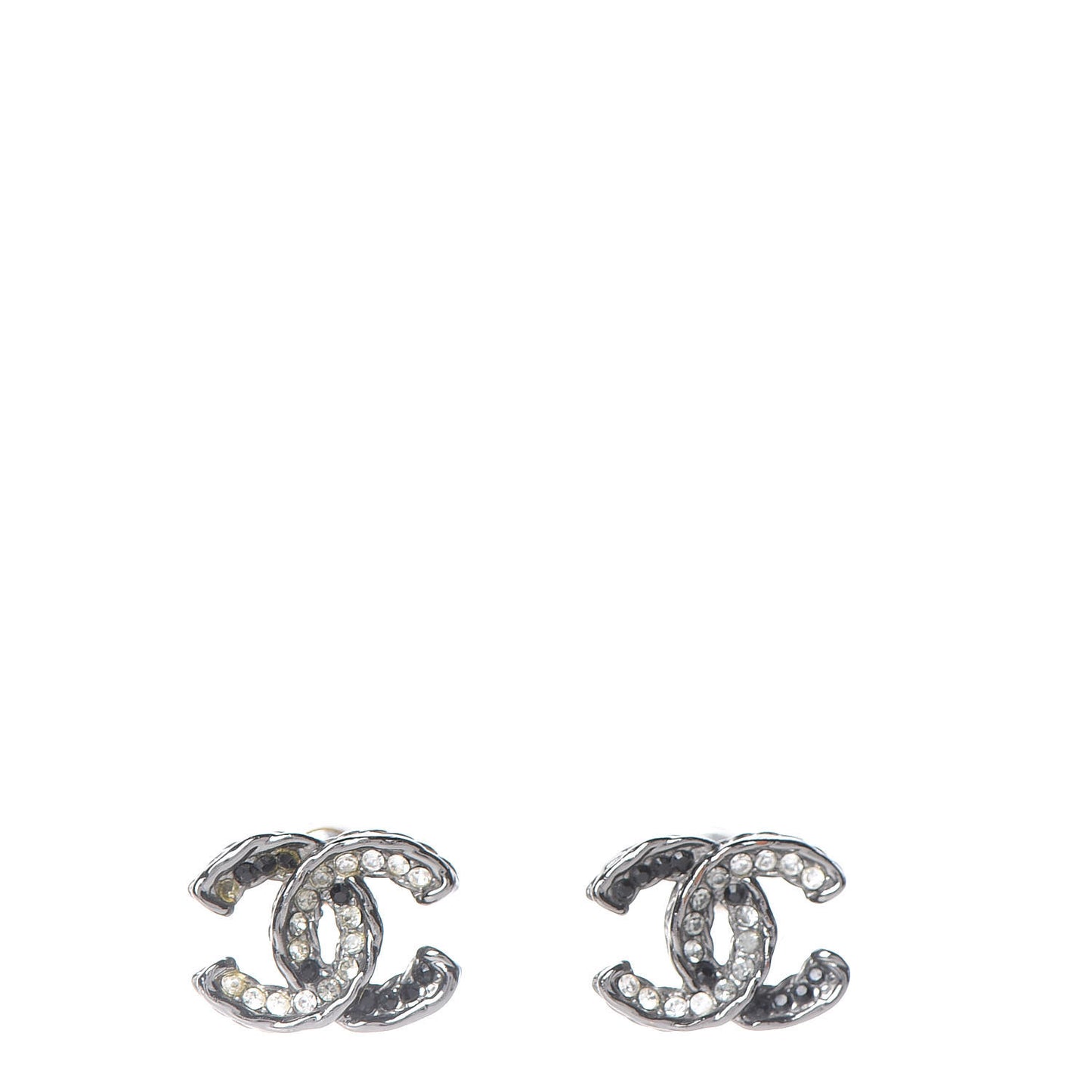 Ruthenium Crystal CC Earrings Silver Black