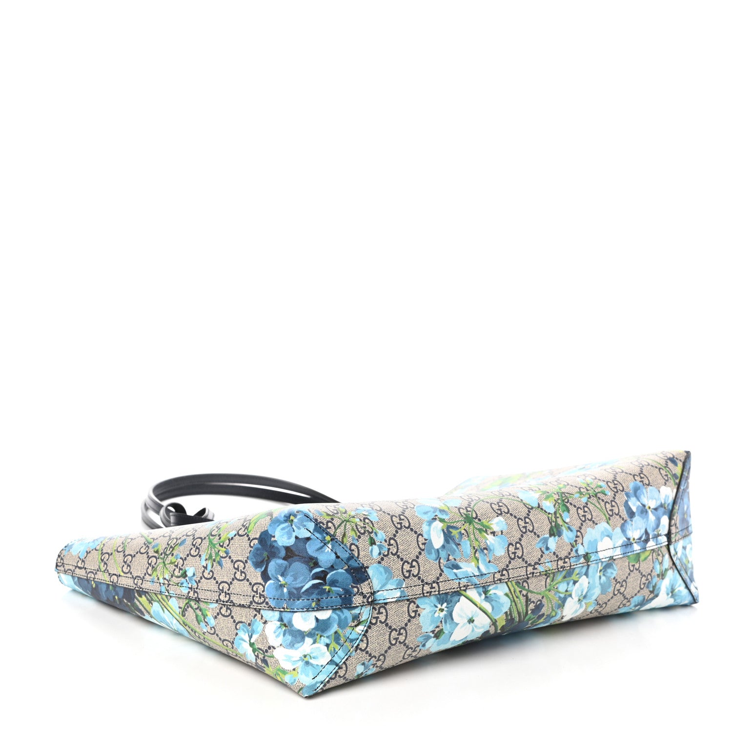 Gucci GG Supreme Monogram Blooms Medium Reversible Tote Beige Blue Navy 6 of 12