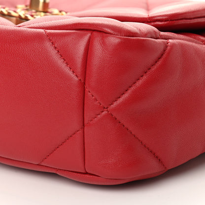 Chanel Lambskin Quilted Medium Chanel 19 Flap Red 10 of 11
