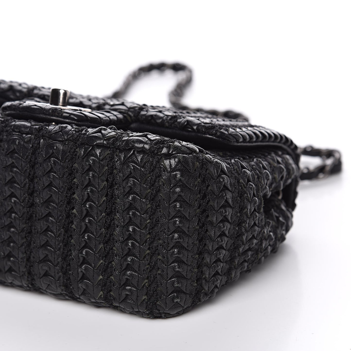 Lambskin Embroidered Mini Flap Black