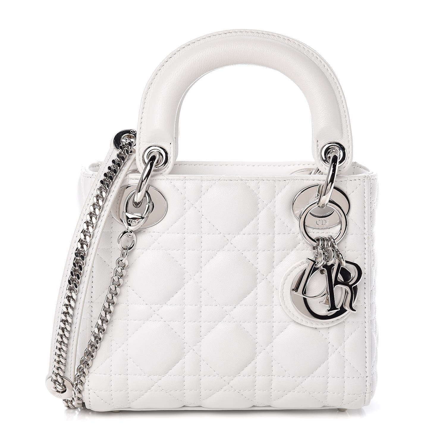 Christian Dior Lambskin Cannage Mini Lady Dior White 1 of 11