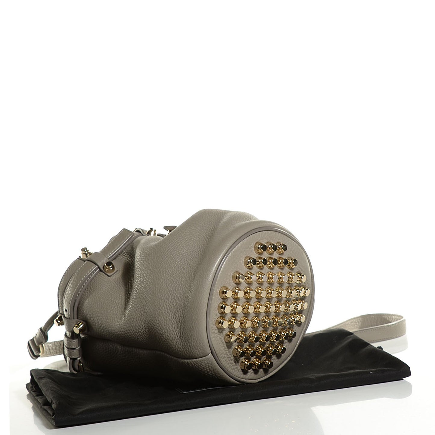Pebbled Lambskin Diego Bucket Bag Oyster