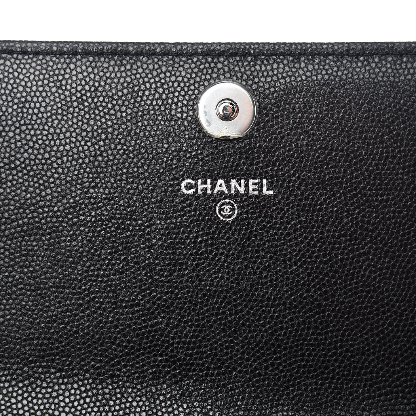 Caviar Quilted Square Wallet On Chain WOC Black