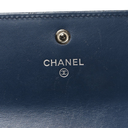 Chanel Patent Quilted Large Flap Wallet Navy 6 of 11