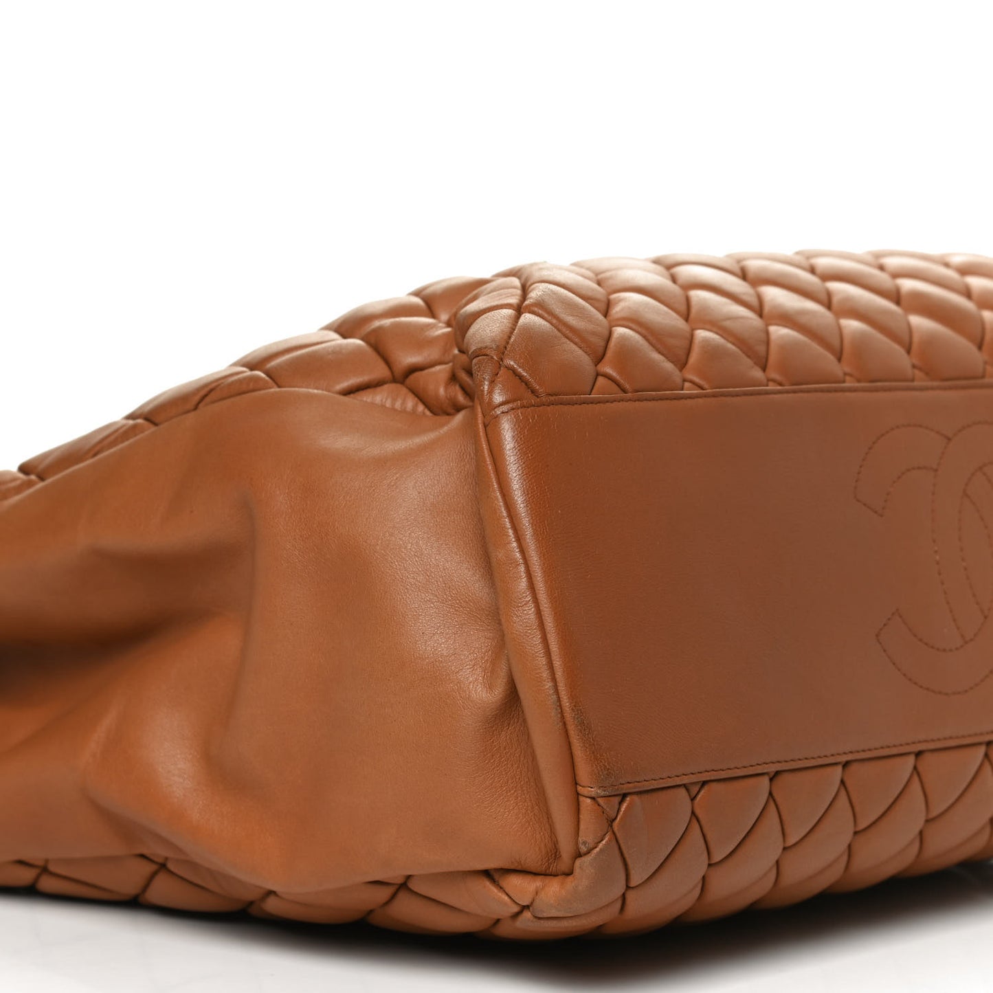 Lambskin Quilted Medium New Bubble North South Tote Brown