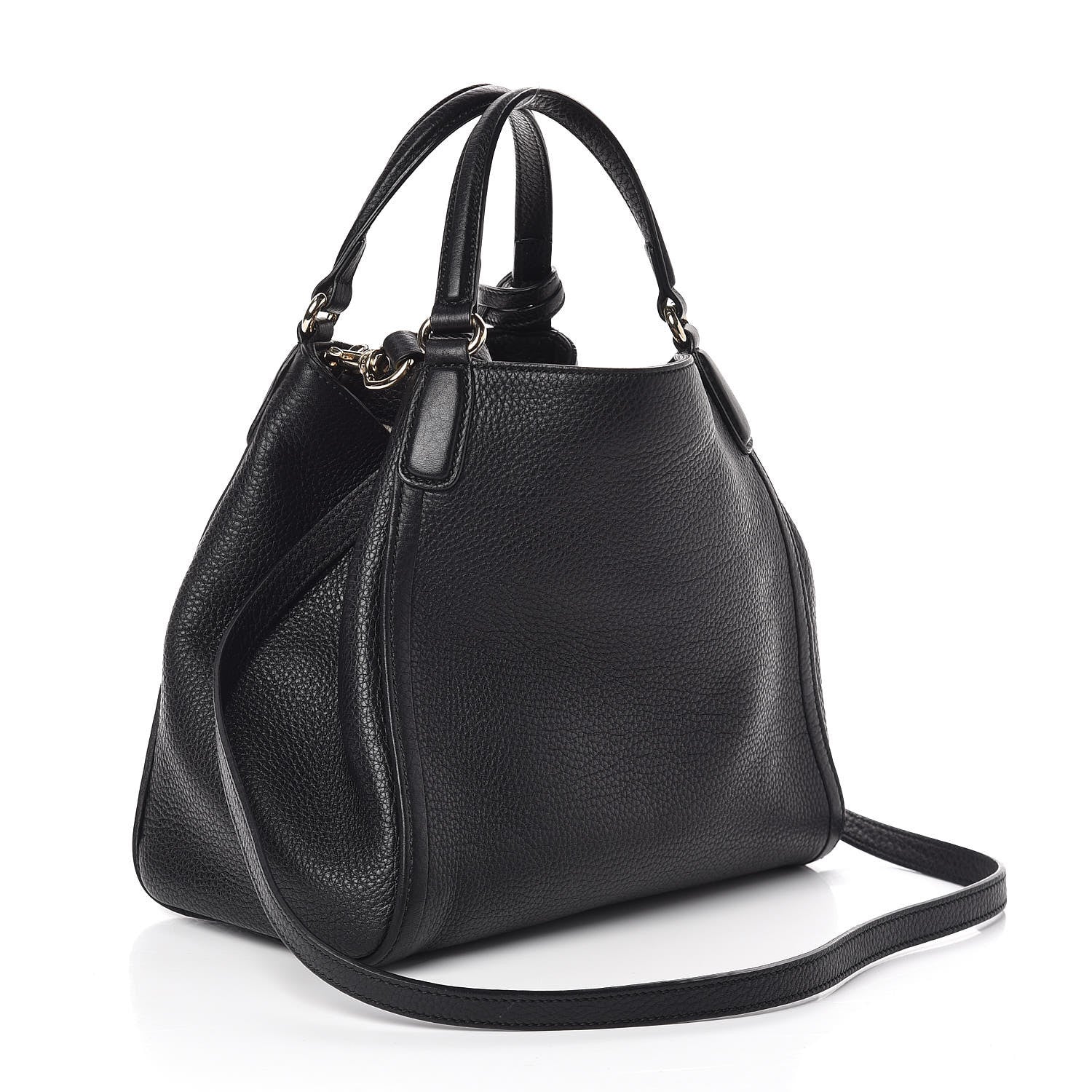Gucci Pebbled Calfskin Small Soho Shoulder Bag Black 3 of 9
