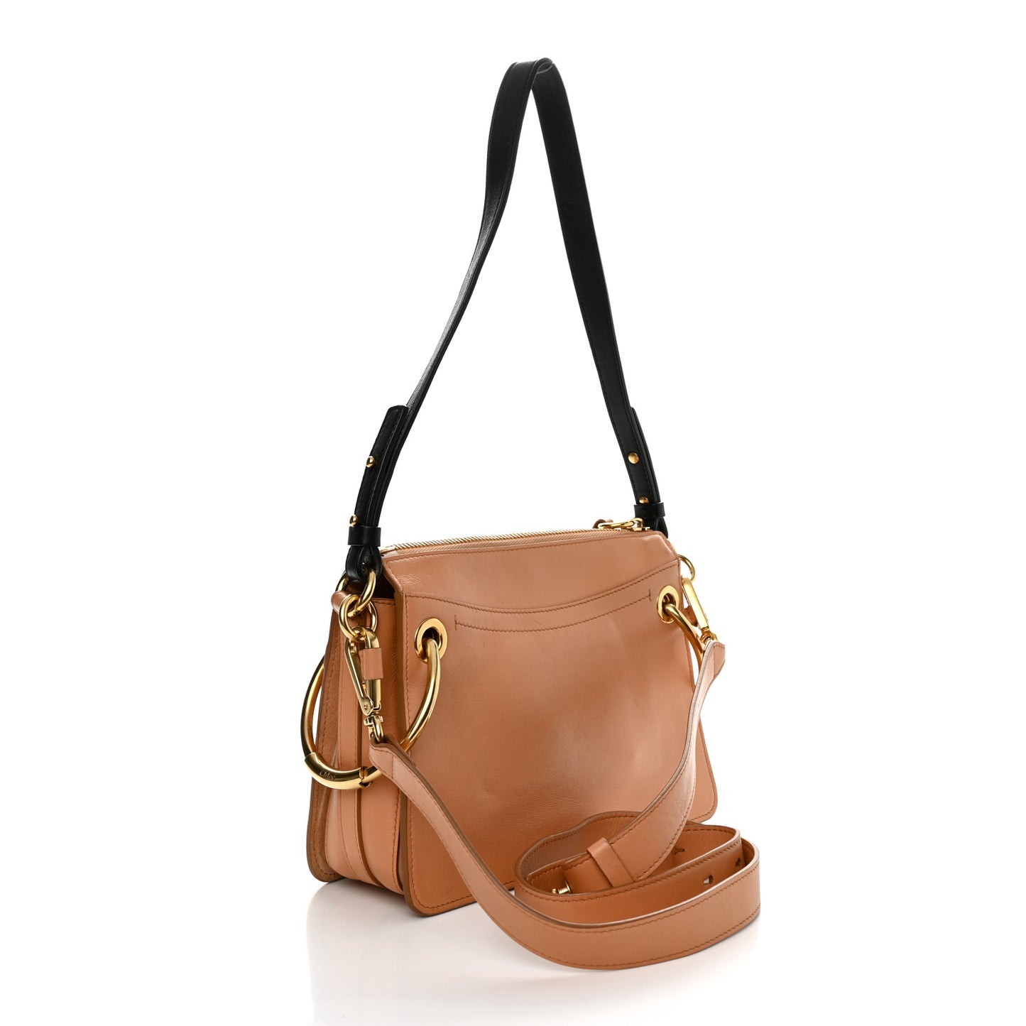 Calfskin Suede Small Roy Bag Caramel