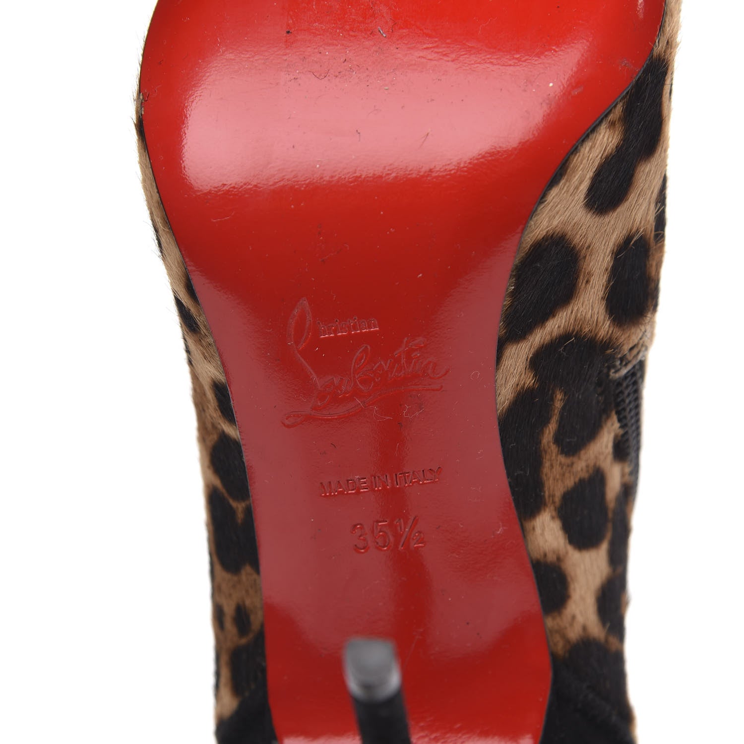 Christian Louboutin Pony Hair Leopard Veau Velours Triboclou 100 Ankle Boots 35.5 Black 6 of 8